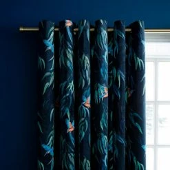 Buy 👍 Natural History Museum Kingfisher Peacock Eyelet Curtains ❤️