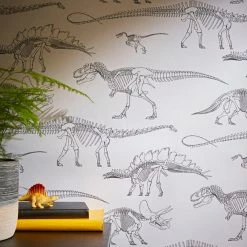 Deals 🧨 Natural History Museum Fossil Forager White Wallpaper 🧨 -TEDDY BEAR Sales 30759974 alt04