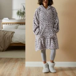 Best deal 🧨 Teddy Bear Teddy Oversized Blanket Hoodie Leopard Print ✔️