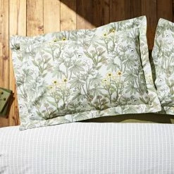 Discount 👏 Natural History Museum Meadow Green 100% Cotton Oxford Pillowcase 👍 -TEDDY BEAR Sales 30771541 alt01